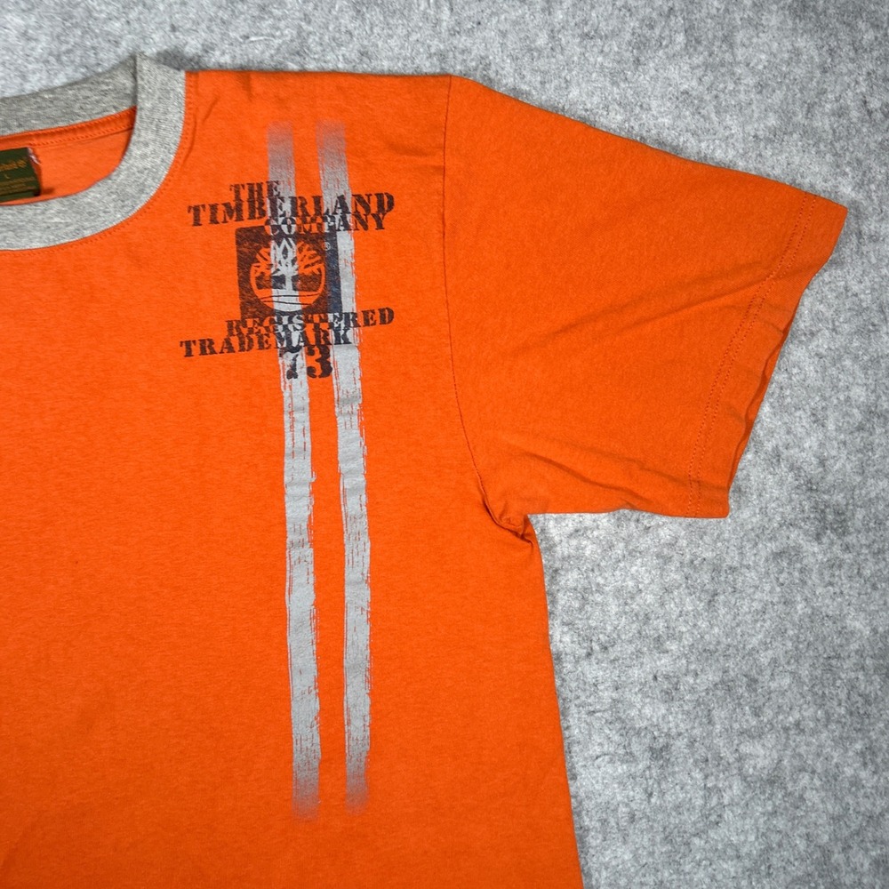 Timberland T Shirt Mens Large Orange Graphic Ringer Tee Gorpcore Outdoors - Picture 6 of 13